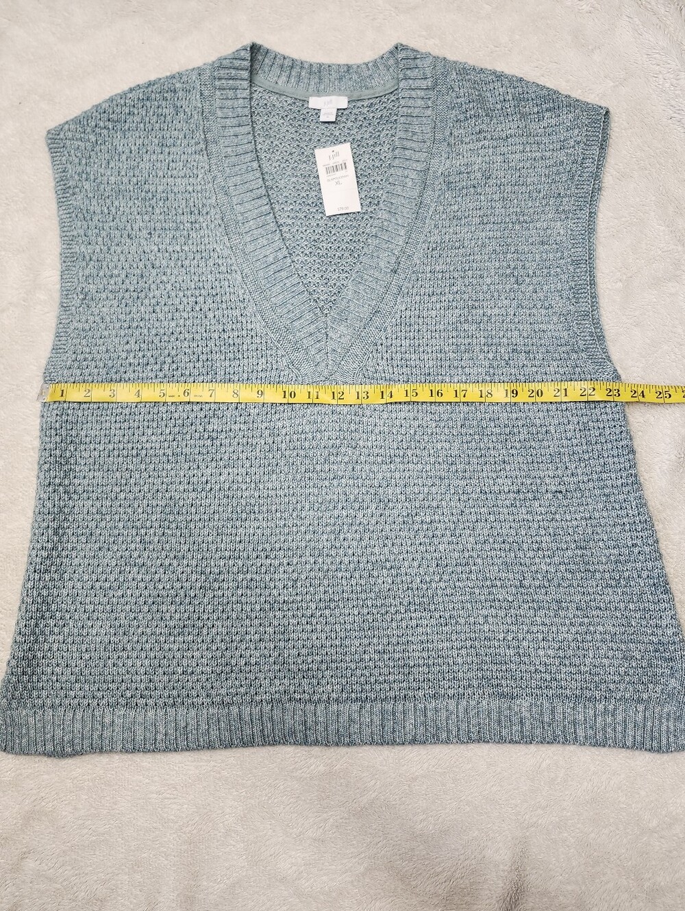 • NWT J. Jill Women's Pullover V-Neck Sweater Knit Vest Size XL Blue Spruce - Picture 8 of 11